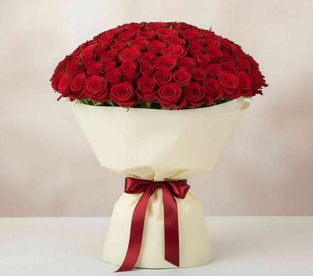 Букет 101 Красная роза Милано в Катав-Ивановске