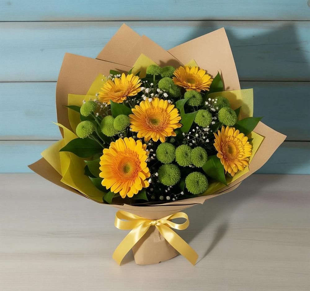 Букет цветов из: Герберы и Хризантемы в Катав-Ивановске