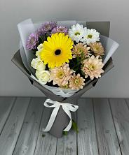 Букет цветов из:  Розы, Герберы и Хризантемы в Катав-Ивановске