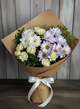 Букет цветов из:  Хризантемы и Розы в Катав-Ивановске