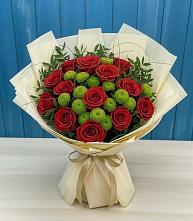Букет цветов из:  Розы и Хризантемы в Катав-Ивановске
