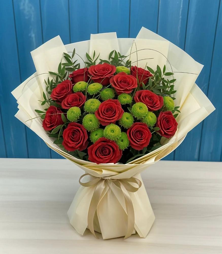 Букет цветов из: Розы и Хризантемы в Катав-Ивановске